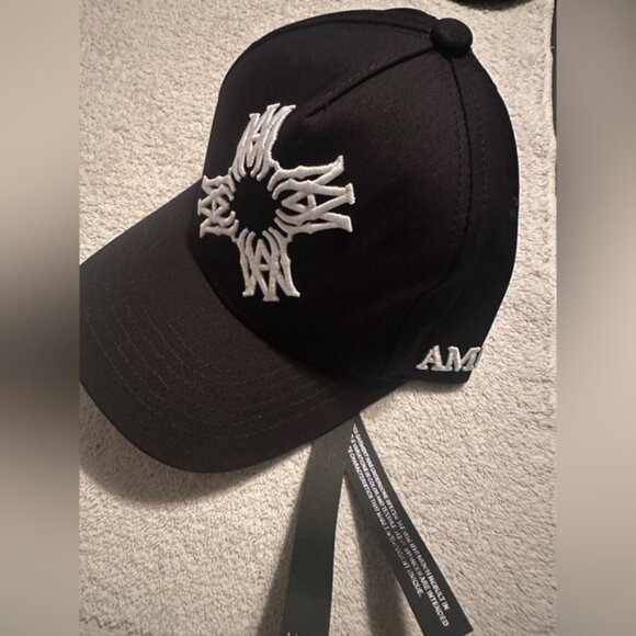 Amiri Quad MA Logo Hat Full Canvas Hat Cap Adjustable -Black - Picture 6 of 8